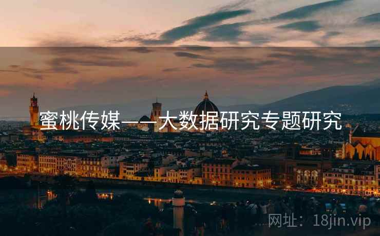 蜜桃传媒——大数据研究专题研究