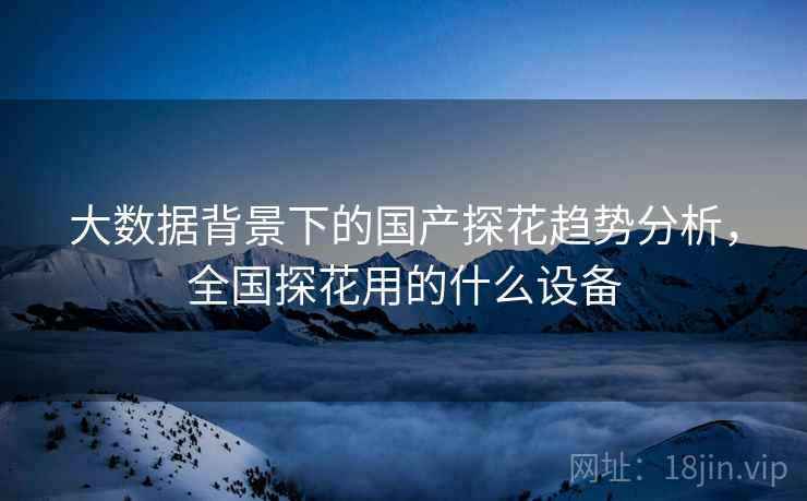 大数据背景下的国产探花趋势分析，全国探花用的什么设备