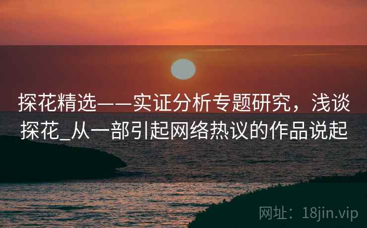 探花精选——实证分析专题研究，浅谈探花_从一部引起网络热议的作品说起