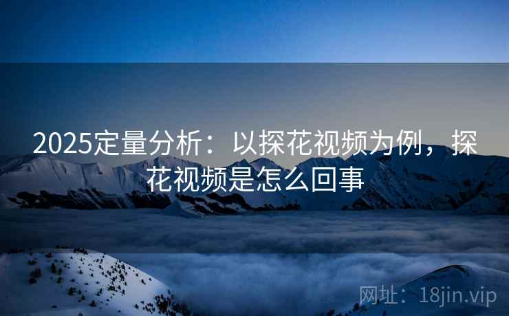 2025定量分析：以探花视频为例，探花视频是怎么回事